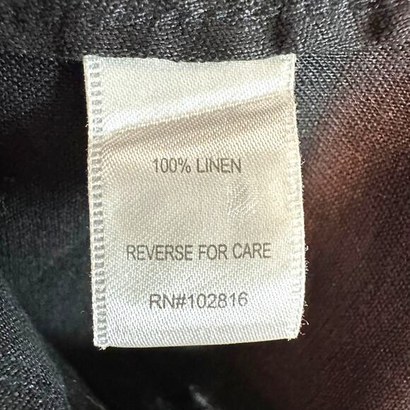 Garnet Hill Easy Linen Tunic XL Black Button Front Long Sleeve‎ Linen 2025 - Picture 12 of 16